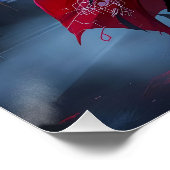 Fantasy Cute Samurai Red Panda Poster (Ecke)