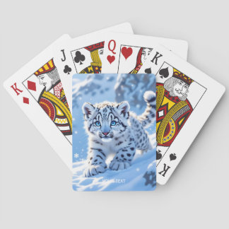 Fantasy Cute Snow Baby Leopard Spielkarten