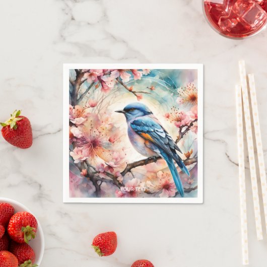 Fantasy Cute Vivid Blossom Bird Tree Serviette (Beispiel)