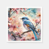 Fantasy Cute Vivid Blossom Bird Tree Serviette (Vorderseite)