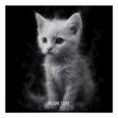 Fantasy Cute White Smoke Kitten Poster (Vorderseite)