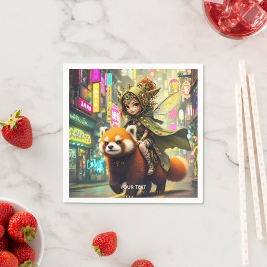 Fantasy Cute Wild Panda Ride Serviette (Beispiel)