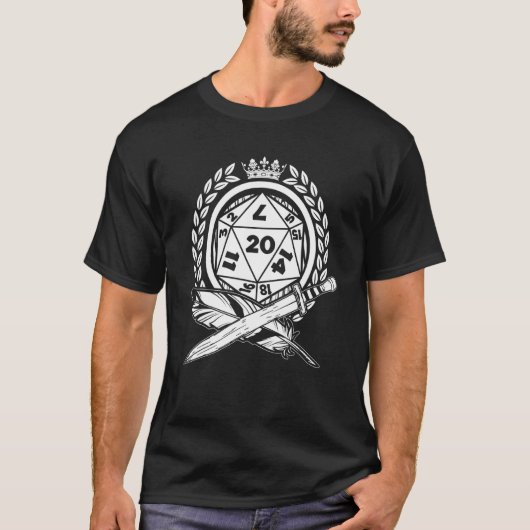 Fantasy D20 Dice Rpg Role Play Game Master Game T-Shirt (Vorderseite)