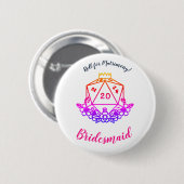 Fantasy/D&D-Junggesellinnenabschied-Pin Button (Vorne & Hinten)