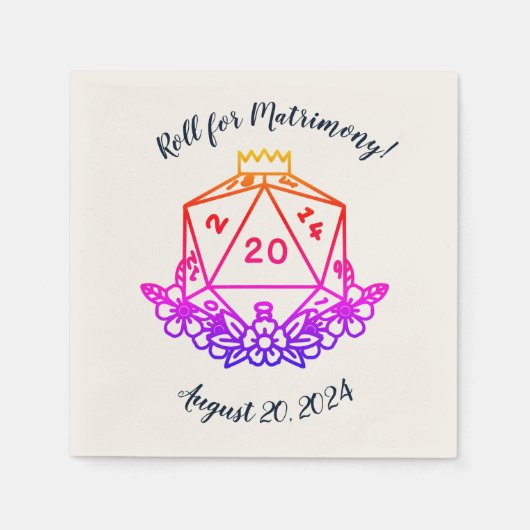 Fantasy D&D Wedding/Junggeselinnen-Abschied Serviette (Vorderseite)