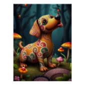 Fantasy Dackel Welpe Art Poster (Vorderseite)