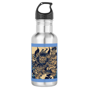 Fantasy-Dämonen - Holzschnitt 2 Edelstahlflasche