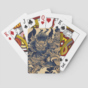 Fantasy-Dämonen - Japanischer Holzschnitt-Stil (2) Spielkarten