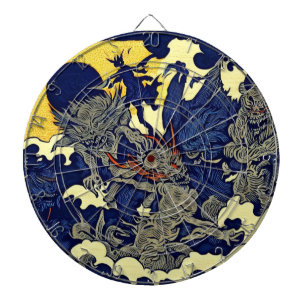 Fantasy-Dämonen - Japanischer Holzschnitt-Stil (3) Dartscheibe