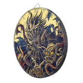 Fantasy-Dämonen - Japanischer Holzschnitt-Stil (4) Dartscheibe (Vorderseite rechts)