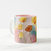 Fantasy Dandela Watercolor Design Coffee Tasse (Vorderseite Links)