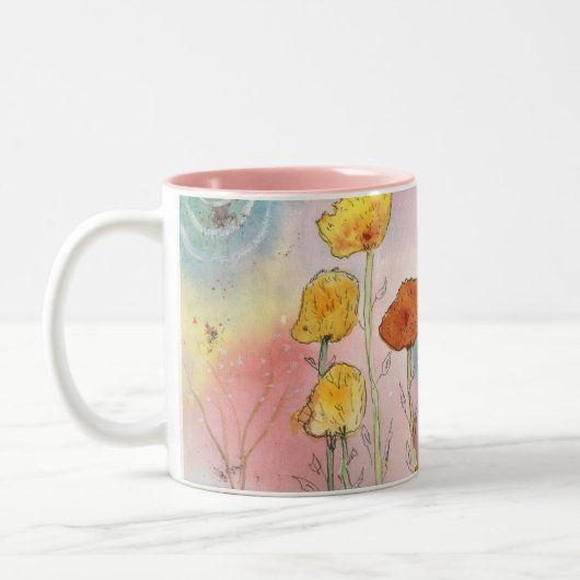 Fantasy Dandela Watercolor Design Coffee Tasse (Links)
