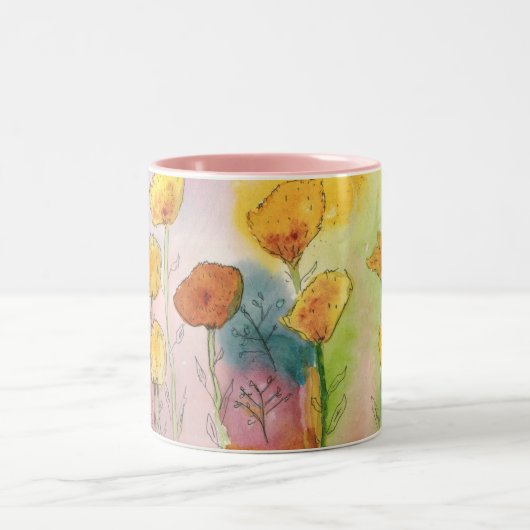 Fantasy Dandela Watercolor Design Coffee Tasse (Mittel)