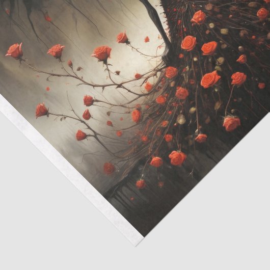 Fantasy Dark Lady of Roses Seidenpapier (Ausschnitt)