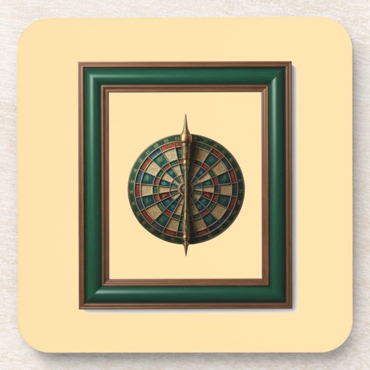 Fantasy-Dartboard mit futuristischem Dart Getränkeuntersetzer (Vorderseite)
