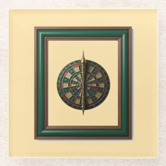Fantasy-Dartboard mit futuristischem Dart Glasuntersetzer (Vorderseite)