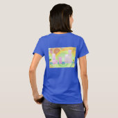 Fantasy dbl City Scape Frauen Damen T - Shirt blau (Schwarz voll)