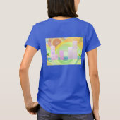 Fantasy dbl City Scape Frauen Damen T - Shirt blau (Rückseite)