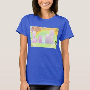 Fantasy dbl City Scape Frauen Damen T - Shirt blau