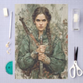 Fantasy Decoupage der mittelalterlichen Kriegerin Seidenpapier (Handwerk)