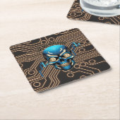 Fantasy Design | Crypto Btc | Motivation | Blue Rechteckiger Pappuntersetzer (angewinkelt)