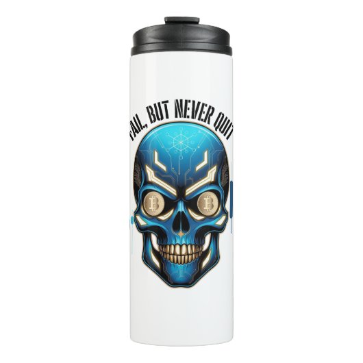 Fantasy Design | Crypto Btc | Motivation | Blue Thermosbecher (Vorderseite)