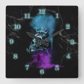 Fantasy Design | Cryptocurrency | Ethereum Marble Quadratische Wanduhr (Vorderseite)