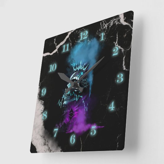 Fantasy Design | Cryptocurrency | Ethereum Marble Quadratische Wanduhr (Winkel)