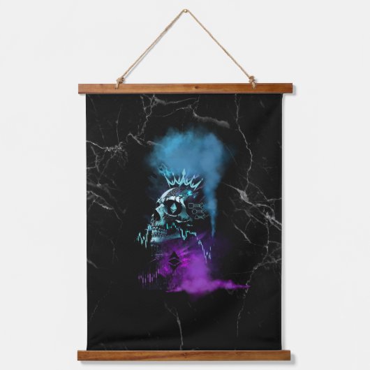 Fantasy Design | Cryptocurrency | Ethereum Marble Wandteppich Mit Holzrahmen (Vorderseite)