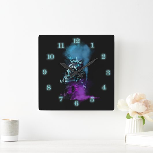 Fantasy Design | Cryptocurrency | Ethereum Quadratische Wanduhr (Zuhause)