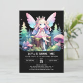Fantasy Design Fairy Birthday Einladung (Stehend Vorderseite)