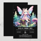 Fantasy Design Fairy Birthday Einladung (Vorne/Hinten)