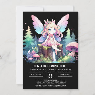 Fantasy Design Fairy Birthday Einladung