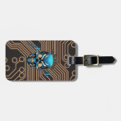 Fantasy-Design | Krypto Btc | Motivation | Blau Gepäckanhänger (Vorderseite horizontal)