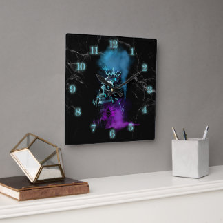 Fantasy-Design | Kryptowährung | Ethereum-Marmor Quadratische Wanduhr