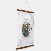 Fantasy-Design Marmor | Sensenmann | Motivation Wandteppich Mit Holzrahmen (Gewinkelt)