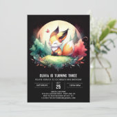 Fantasy Digital Fox Geburtstag Einladung (Stehend Vorderseite)