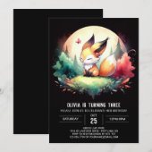 Fantasy Digital Fox Geburtstag Einladung (Vorne/Hinten)
