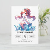 Fantasy Digital Princess Geburtstag Einladung (Stehend Vorderseite)
