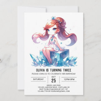 Fantasy Digital Princess Geburtstag Einladung