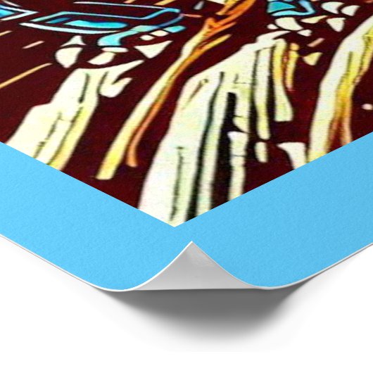 Fantasy Dinosaur Roboter Anime - Holzschnitt 3 Poster (Ecke)