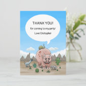 Fantasy-Dinosaurier Dankeskarte (Stehend Vorderseite)