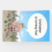 Fantasy Dinosaurier Geburtstag Banner (Horizontal)