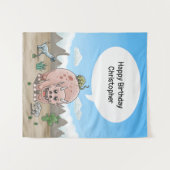 Fantasy Dinosaurier Geburtstag Wandteppich (Vorderseite (Horizontal))