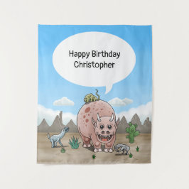 Fantasy Dinosaurier Geburtstag Wandteppich