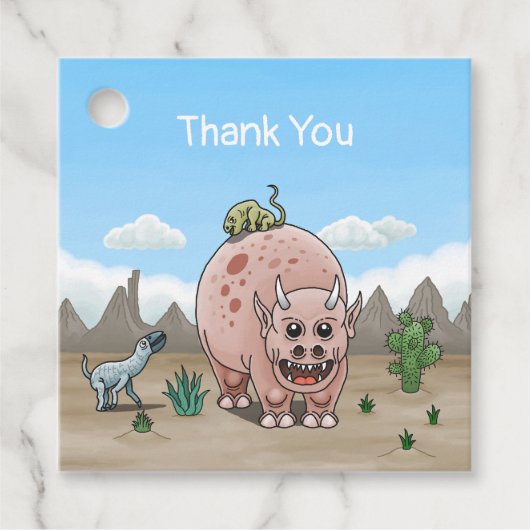 Fantasy-Dinosaurier Geschenkanhänger (Vorderseite)