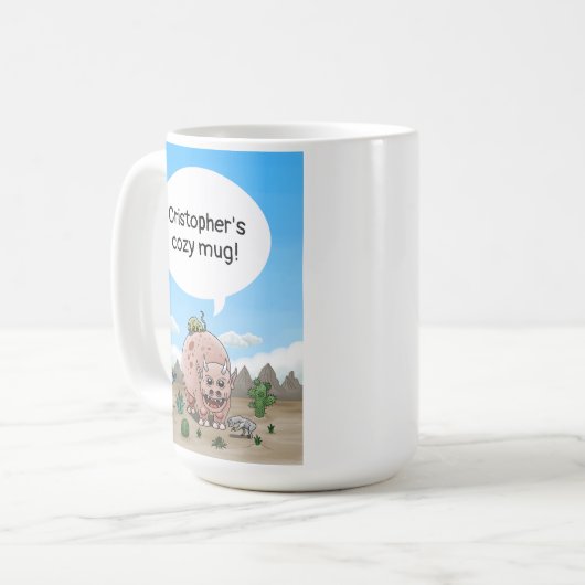 Fantasy Dinosaurier Kaffeetasse (Vorderseite Links)