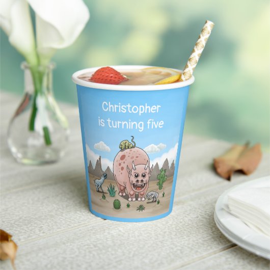 Fantasy-Dinosaurier Pappbecher (In Situ)