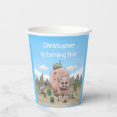 Fantasy-Dinosaurier Pappbecher (Rückseite)