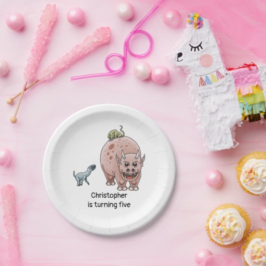 Fantasy-Dinosaurier Pappteller (Party)